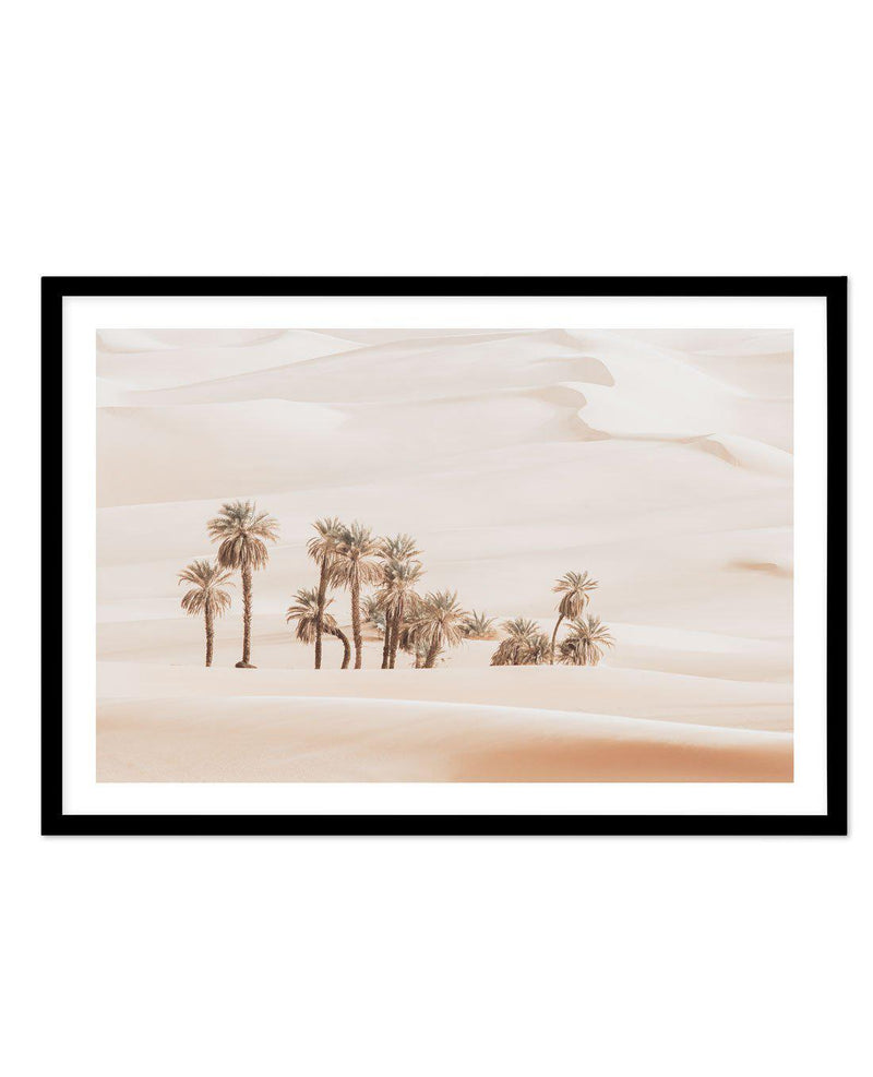 Desert Mirage II | LS Art Print-Shop Australian Art Prints Online with Olive et Oriel - Our collection of Moroccan art prints offer unique wall art including moroccan arches and pink morocco doors of marrakech - this collection will add soft feminine colour to your walls and some may say bohemian style. These traditional morocco landscape photography includes desert scenes of palm trees and camel art prints - there is art on canvas and extra large wall art with fast, free shipping across Austral
