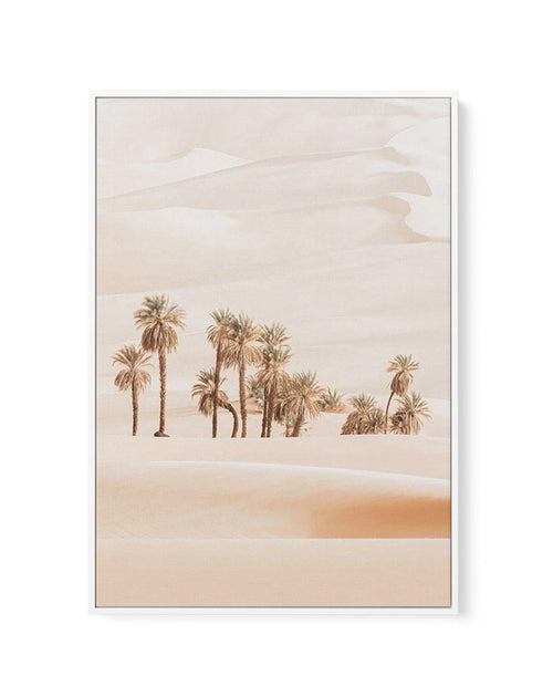 Desert Mirage II | PT | Framed Canvas-Shop Australian Art Prints Online with Olive et Oriel - Our collection of Moroccan art prints offer unique wall art including moroccan arches and pink morocco doors of marrakech - this collection will add soft feminine colour to your walls and some may say bohemian style. These traditional morocco landscape photography includes desert scenes of palm trees and camel art prints - there is art on canvas and extra large wall art with fast, free shipping across A