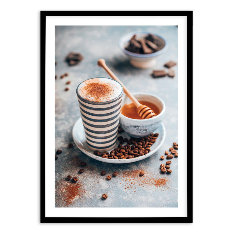 Dirty Chai Art Print-PRINT-Olive et Oriel-Olive et Oriel-A5 | 5.8" x 8.3" | 14.8 x 21cm-Black-With White Border-Buy-Australian-Art-Prints-Online-with-Olive-et-Oriel-Your-Artwork-Specialists-Austrailia-Decorate-With-Coastal-Photo-Wall-Art-Prints-From-Our-Beach-House-Artwork-Collection-Fine-Poster-and-Framed-Artwork