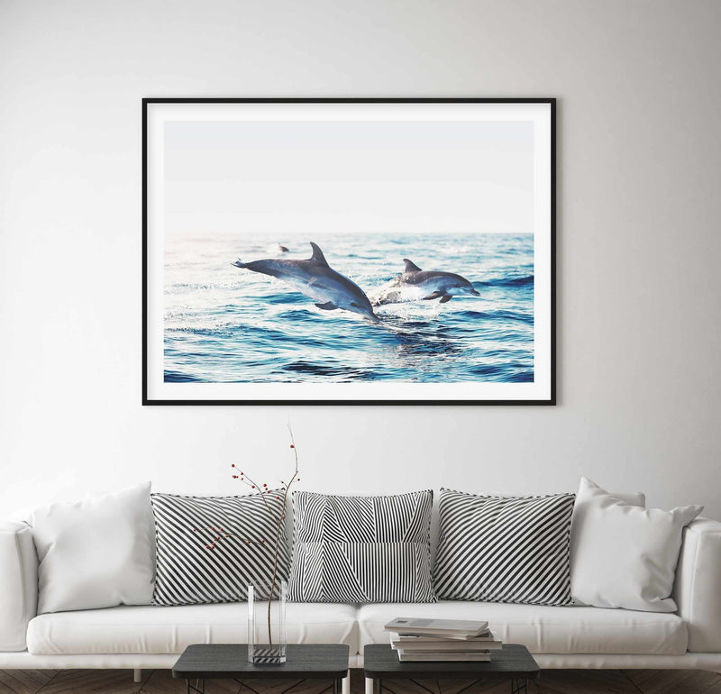 Dolphins | LS Art Print-PRINT-Olive et Oriel-Olive et Oriel-Buy-Australian-Art-Prints-Online-with-Olive-et-Oriel-Your-Artwork-Specialists-Austrailia-Decorate-With-Coastal-Photo-Wall-Art-Prints-From-Our-Beach-House-Artwork-Collection-Fine-Poster-and-Framed-Artwork