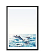 Dolphins | PT Art Print-PRINT-Olive et Oriel-Olive et Oriel-A5 | 5.8" x 8.3" | 14.8 x 21cm-Black-With White Border-Buy-Australian-Art-Prints-Online-with-Olive-et-Oriel-Your-Artwork-Specialists-Austrailia-Decorate-With-Coastal-Photo-Wall-Art-Prints-From-Our-Beach-House-Artwork-Collection-Fine-Poster-and-Framed-Artwork