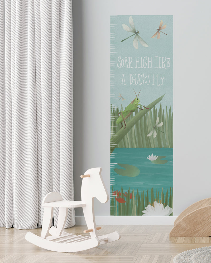 Soar High like a Dragonfly Height Chart Decal