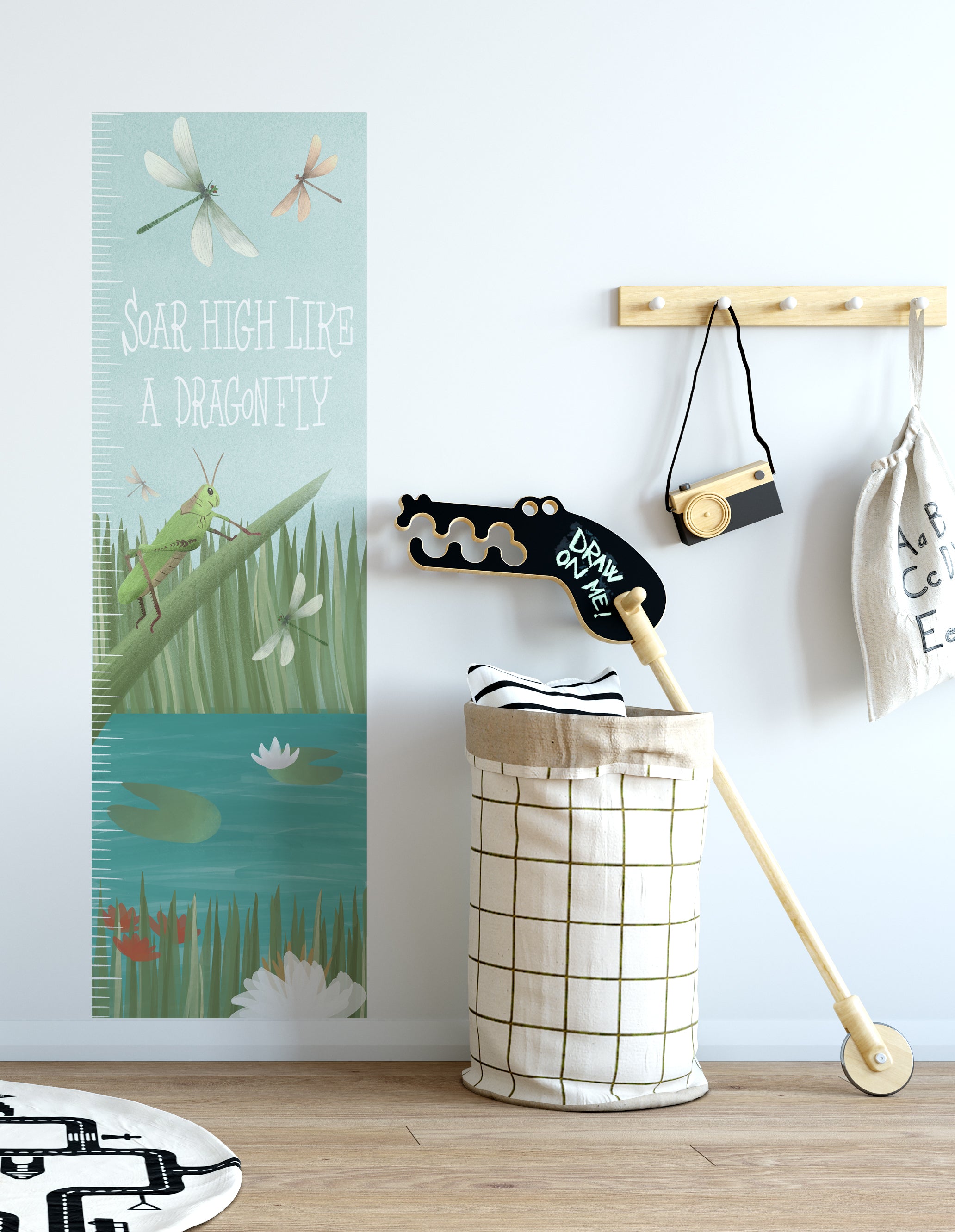 Soar High like a Dragonfly Height Chart Decal