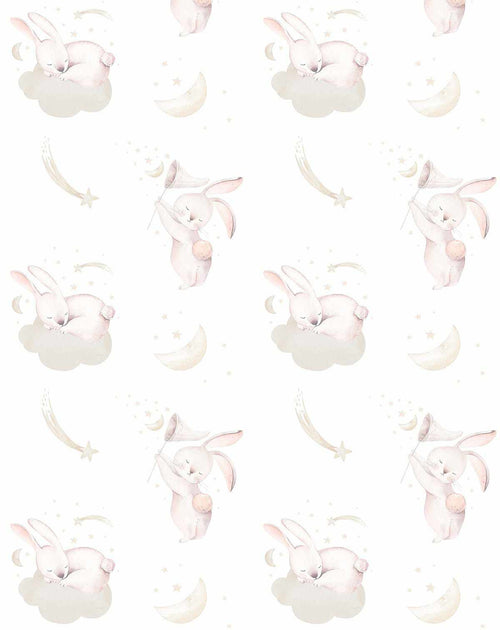 Dreaming Bunnies Wallpaper-Wallpaper-Buy Kids Removable Wallpaper Online Our Custom Made Children√¢‚Ç¨‚Ñ¢s Wallpapers Are A Fun Way To Decorate And Enhance Boys Bedroom Decor And Girls Bedrooms They Are An Amazing Addition To Your Kids Bedroom Walls Our Collection of Kids Wallpaper Is Sure To Transform Your Kids Rooms Interior Style From Pink Wallpaper To Dinosaur Wallpaper Even Marble Wallpapers For Teen Boys Shop Peel And Stick Wallpaper Online Today With Olive et Oriel
