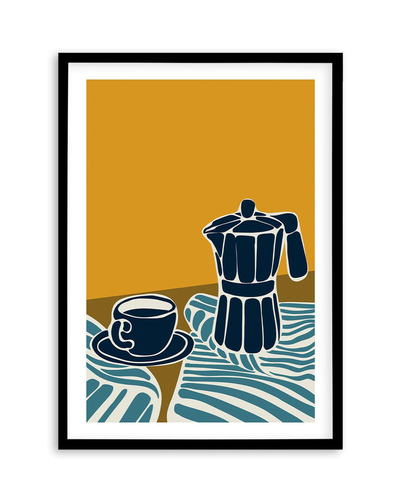 Espresso Stripe I Art Print-PRINT-Olive et Oriel-Simmo-A5 | 5.8" x 8.3" | 14.8 x 21cm-Black-With White Border-Buy-Australian-Art-Prints-Online-with-Olive-et-Oriel-Your-Artwork-Specialists-Austrailia-Decorate-With-Coastal-Photo-Wall-Art-Prints-From-Our-Beach-House-Artwork-Collection-Fine-Poster-and-Framed-Artwork