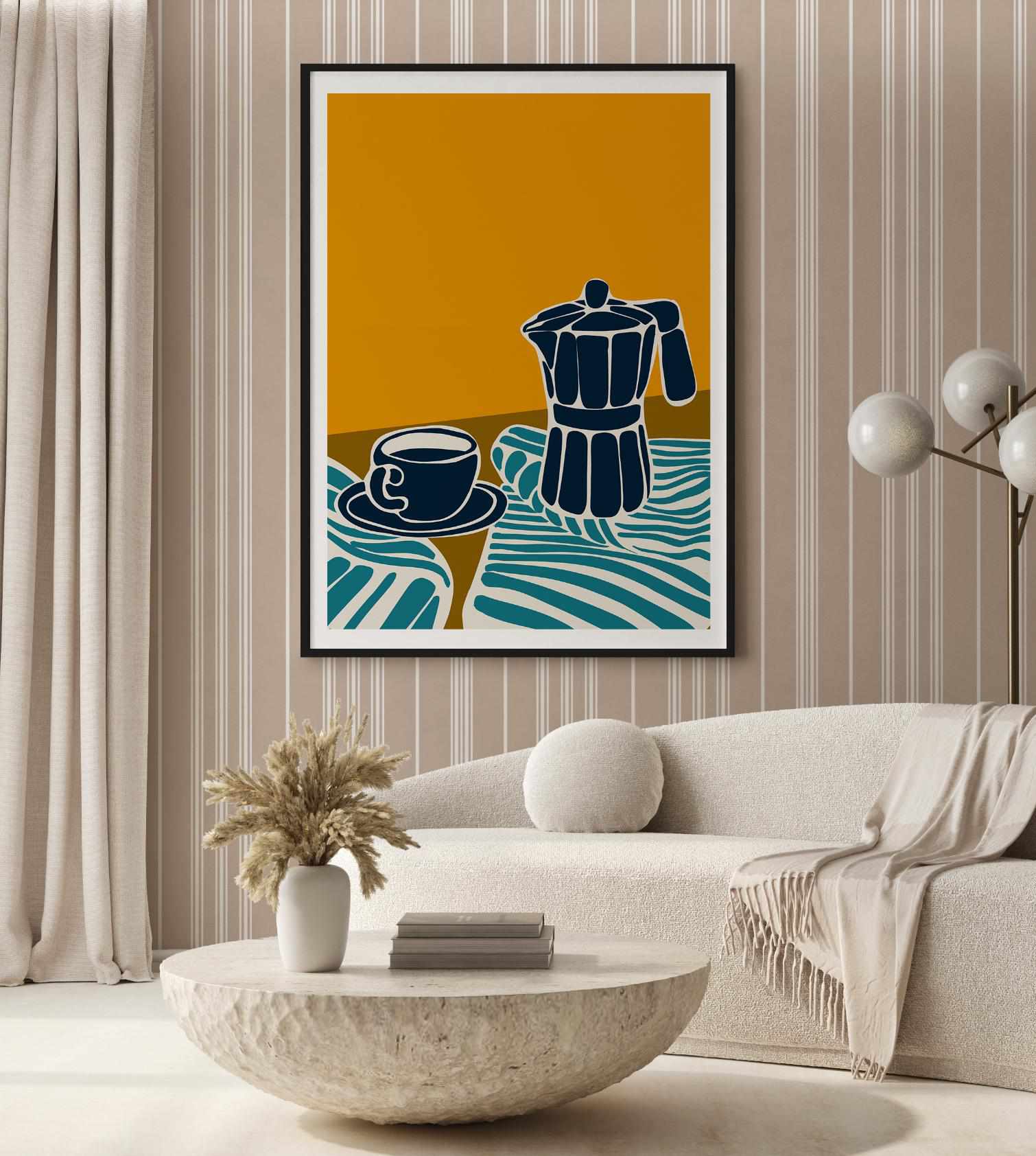 Espresso Stripe I Art Print-PRINT-Olive et Oriel-Simmo-Buy-Australian-Art-Prints-Online-with-Olive-et-Oriel-Your-Artwork-Specialists-Austrailia-Decorate-With-Coastal-Photo-Wall-Art-Prints-From-Our-Beach-House-Artwork-Collection-Fine-Poster-and-Framed-Artwork