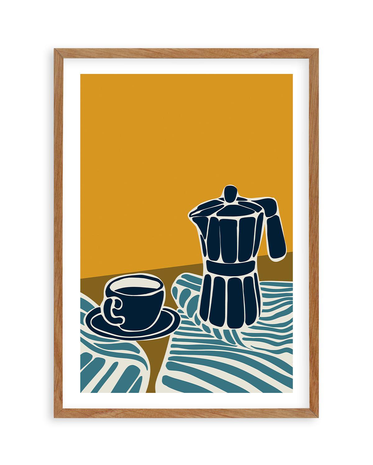 Espresso Stripe I Art Print-PRINT-Olive et Oriel-Simmo-50x70 cm | 19.6" x 27.5"-Walnut-With White Border-Buy-Australian-Art-Prints-Online-with-Olive-et-Oriel-Your-Artwork-Specialists-Austrailia-Decorate-With-Coastal-Photo-Wall-Art-Prints-From-Our-Beach-House-Artwork-Collection-Fine-Poster-and-Framed-Artwork