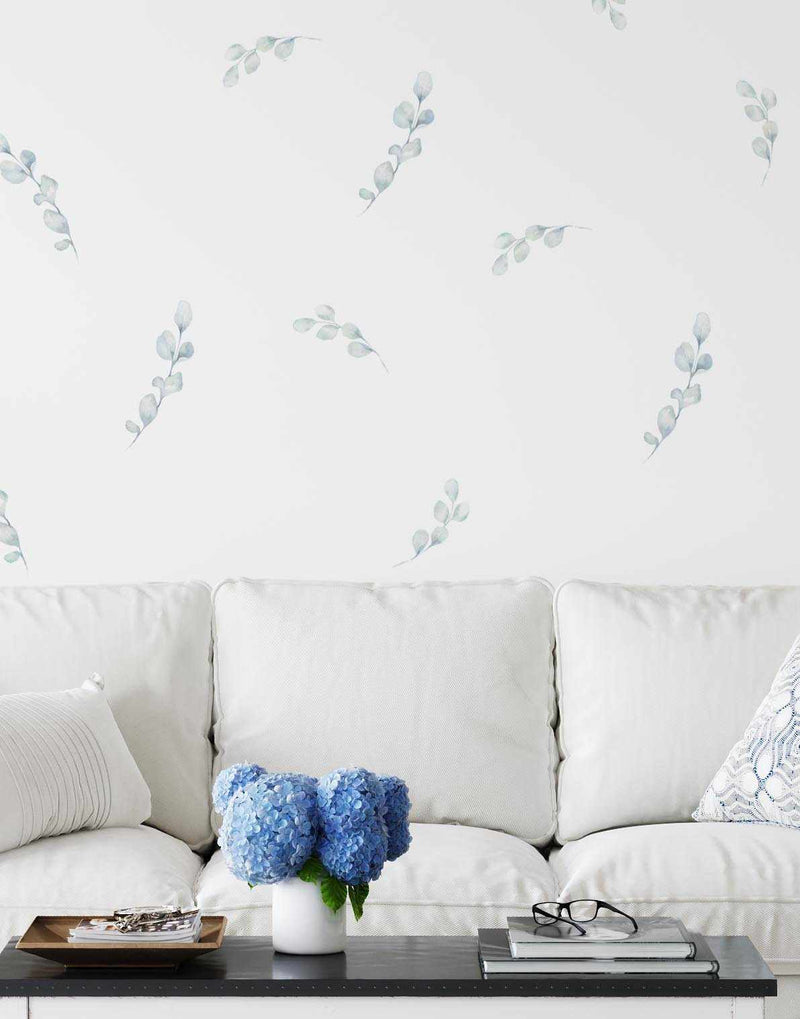 Eucalyptus Leaves Decal Set-Decals-Olive et Oriel-Decorate your kids bedroom wall decor with removable wall decals, these fabric kids decals are a great way to add colour and update your children's bedroom. Available as girls wall decals or boys wall decals, there are also nursery decals.