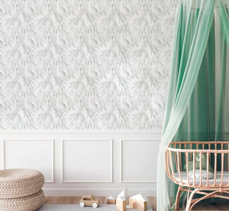 Eucalyptus Leaves Wallpaper-Wallpaper-Buy Australian Removable Wallpaper Now Sage Green Wallpaper Peel And Stick Wallpaper Online At Olive et Oriel Custom Made Wallpapers Wall Papers Decorate Your Bedroom Living Room Kids Room or Commercial Interior