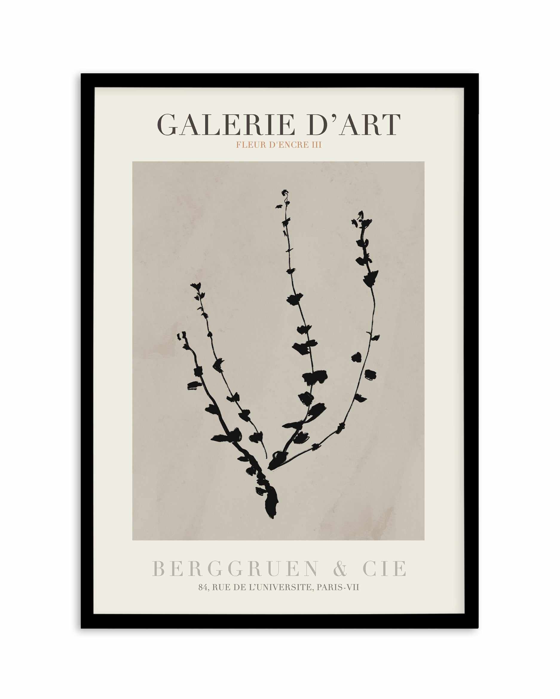 Fleur D'Encre III Art Print-PRINT-Olive et Oriel-Olive et Oriel-A5 | 5.8" x 8.3" | 14.8 x 21cm-Black-With White Border-Buy-Australian-Art-Prints-Online-with-Olive-et-Oriel-Your-Artwork-Specialists-Austrailia-Decorate-With-Coastal-Photo-Wall-Art-Prints-From-Our-Beach-House-Artwork-Collection-Fine-Poster-and-Framed-Artwork