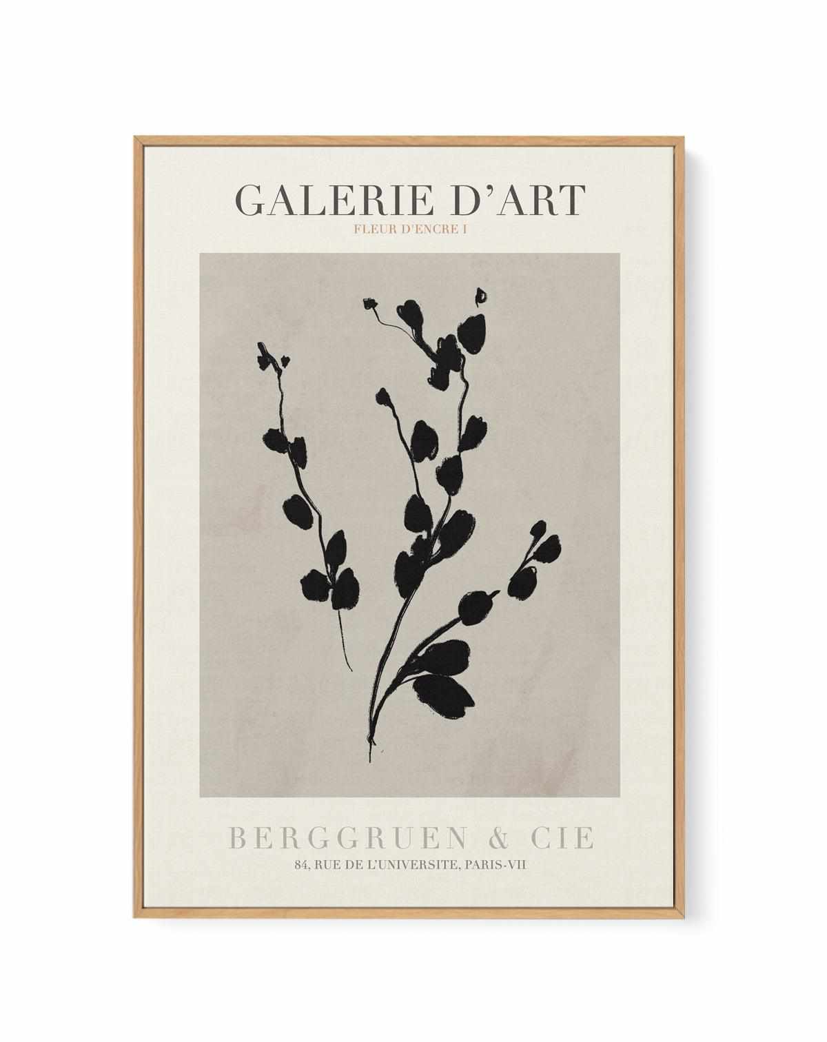 Fleur D'Encre I | Framed Canvas Art Print