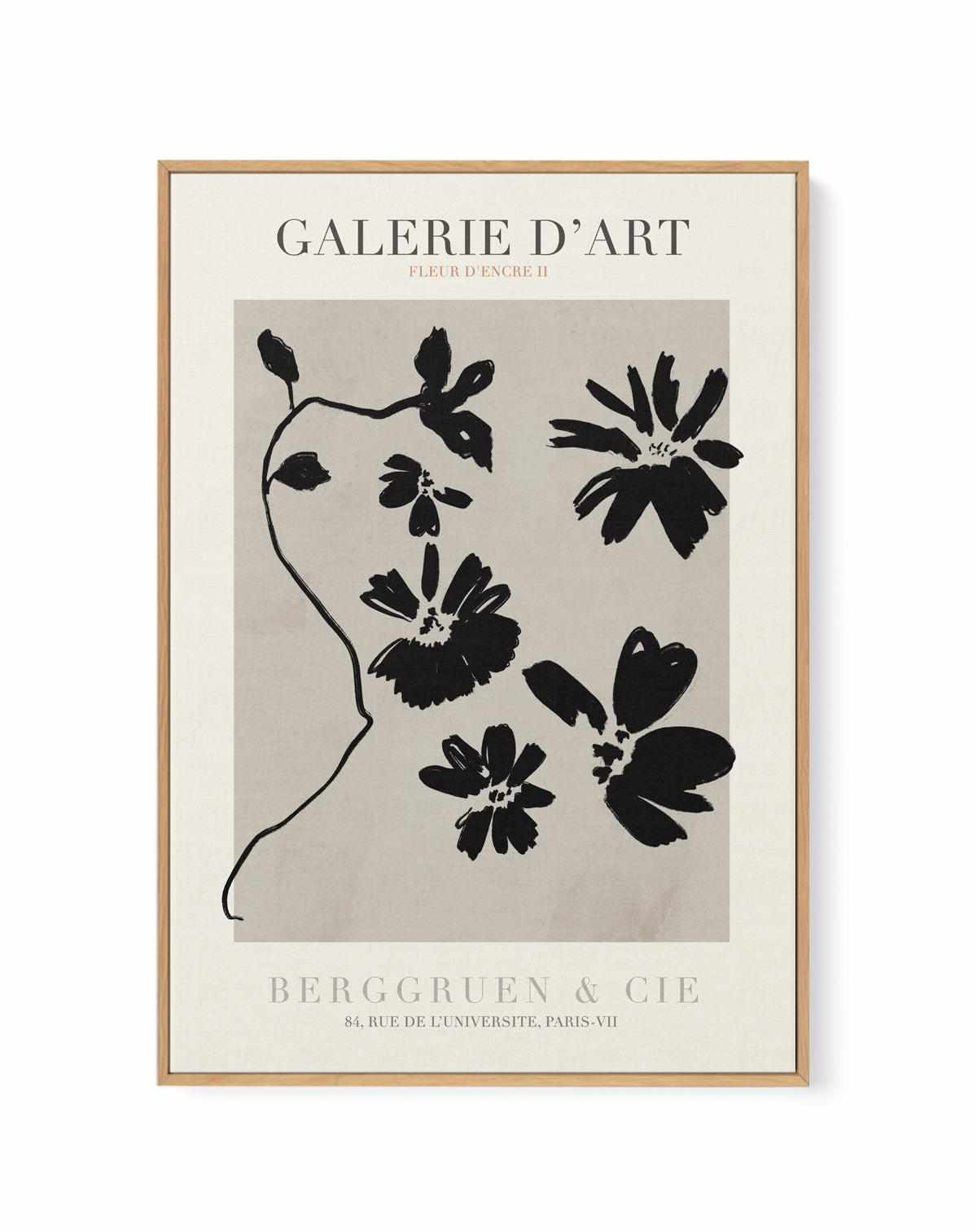 Fleur D'Encre II | Framed Canvas Art Print