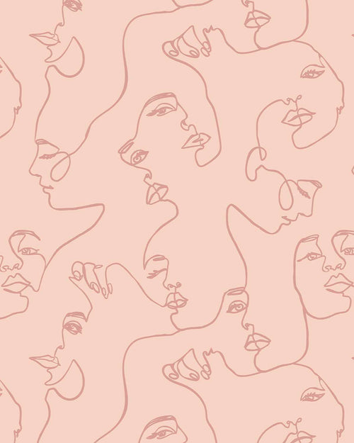 Faces in Soft Blush Wallpaper