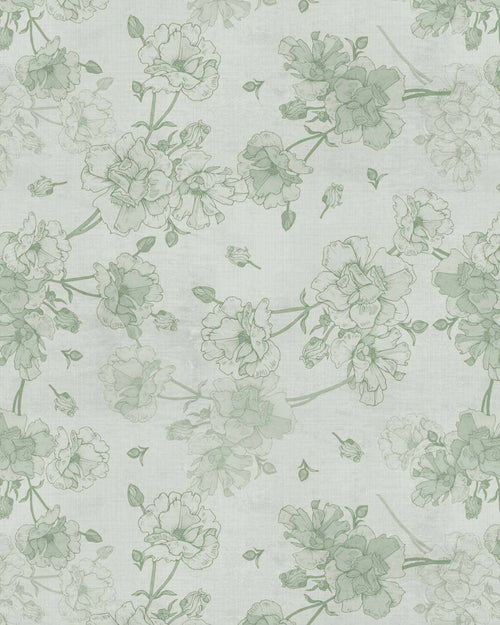 Falling Flowers in Sage Green Wallpaper-Wallpaper-Buy Australian Removable Wallpaper Now Sage Green Wallpaper Peel And Stick Wallpaper Online At Olive et Oriel Custom Made Wallpapers Wall Papers Decorate Your Bedroom Living Room Kids Room or Commercial Interior