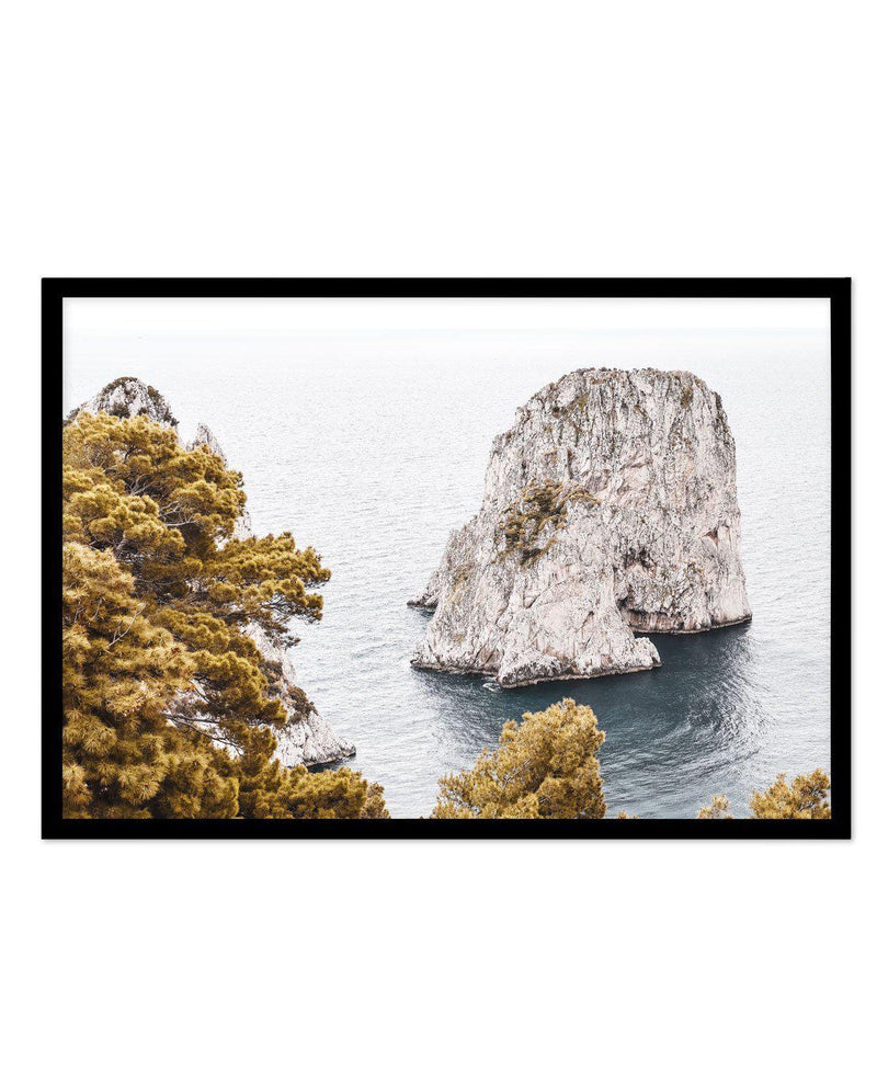 Faraglioni Rocks | LS Art Print-PRINT-Olive et Oriel-Olive et Oriel-A5 | 5.8" x 8.3" | 14.8 x 21cm-Black-With White Border-Buy-Australian-Art-Prints-Online-with-Olive-et-Oriel-Your-Artwork-Specialists-Austrailia-Decorate-With-Coastal-Photo-Wall-Art-Prints-From-Our-Beach-House-Artwork-Collection-Fine-Poster-and-Framed-Artwork