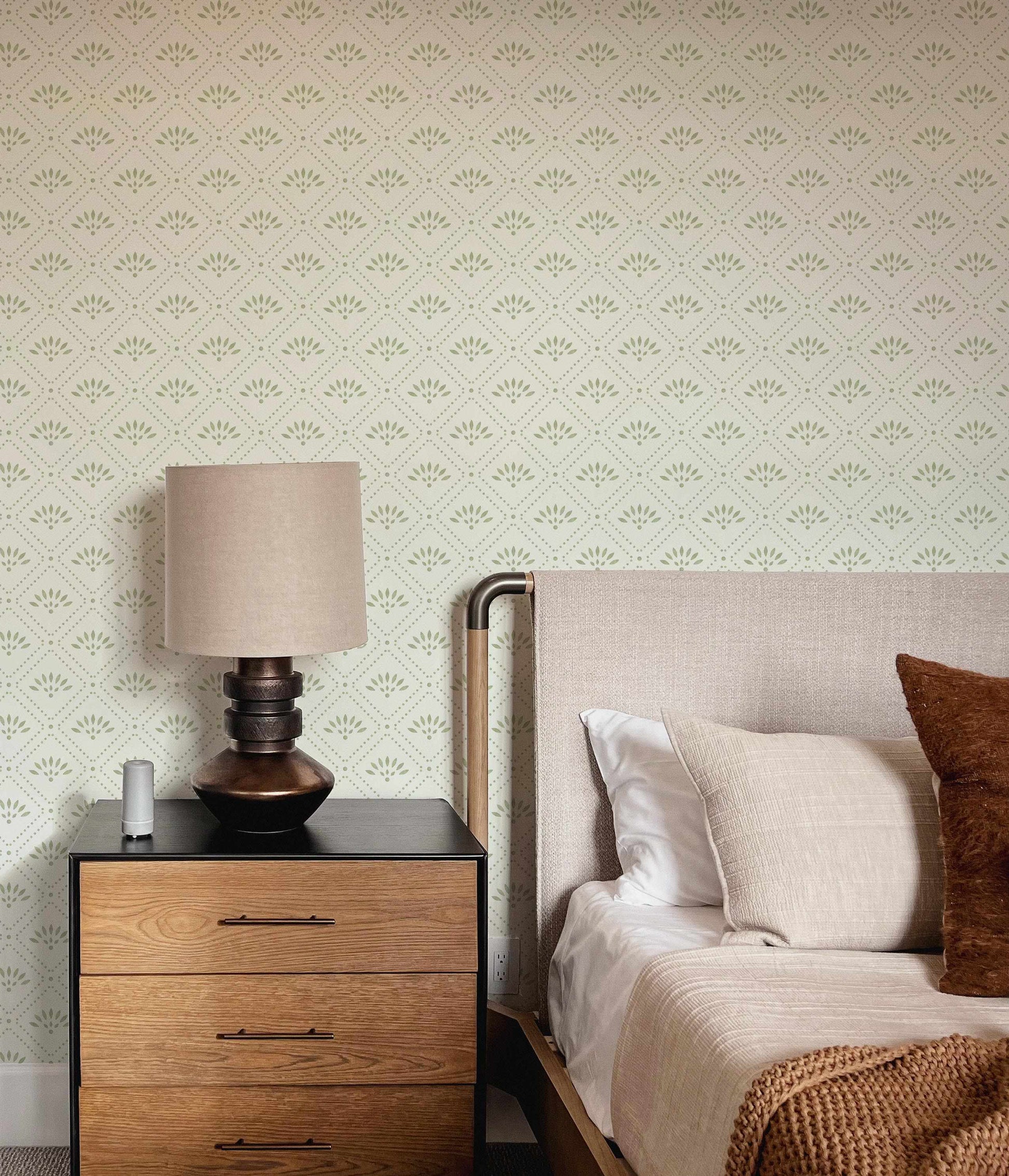 Farmhouse Diamonds Sage Green Wallpaper-Wallpaper-Buy Australian Removable Wallpaper Now Sage Green Wallpaper Peel And Stick Wallpaper Online At Olive et Oriel Custom Made Wallpapers Wall Papers Decorate Your Bedroom Living Room Kids Room or Commercial Interior