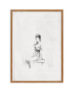 Femme in Charcoal II Art Print-PRINT-Olive et Oriel-Olive et Oriel-50x70 cm | 19.6" x 27.5"-Walnut-With White Border-Buy-Australian-Art-Prints-Online-with-Olive-et-Oriel-Your-Artwork-Specialists-Austrailia-Decorate-With-Coastal-Photo-Wall-Art-Prints-From-Our-Beach-House-Artwork-Collection-Fine-Poster-and-Framed-Artwork