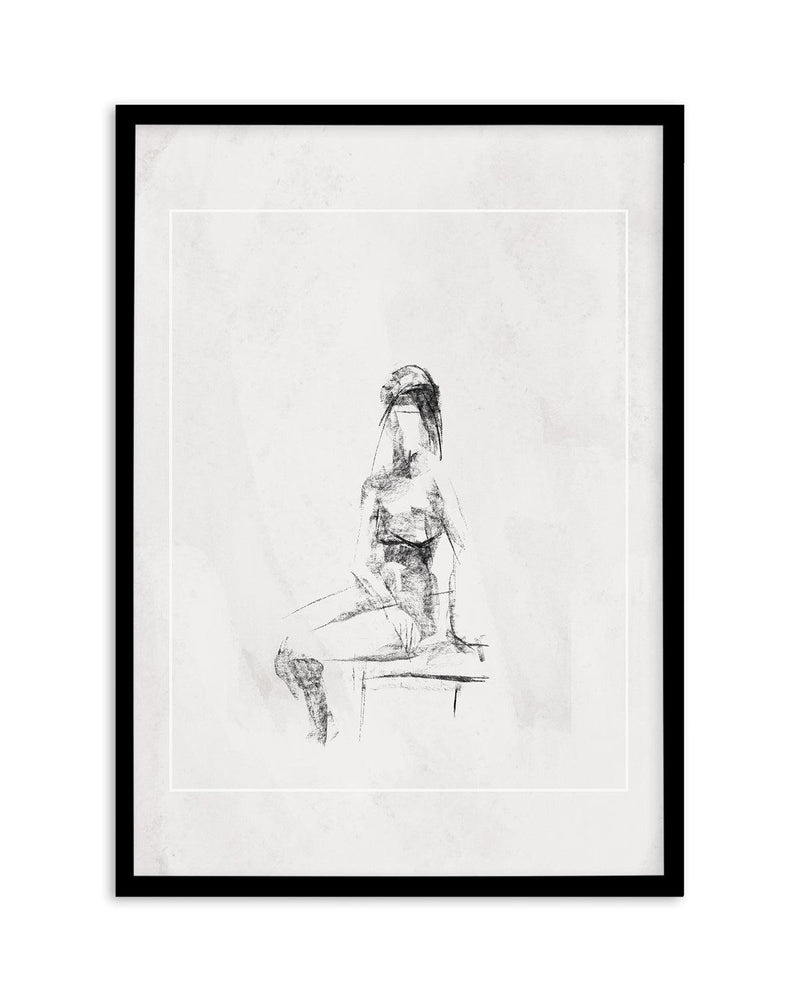 Femme in Charcoal II Art Print-PRINT-Olive et Oriel-Olive et Oriel-A5 | 5.8" x 8.3" | 14.8 x 21cm-Black-With White Border-Buy-Australian-Art-Prints-Online-with-Olive-et-Oriel-Your-Artwork-Specialists-Austrailia-Decorate-With-Coastal-Photo-Wall-Art-Prints-From-Our-Beach-House-Artwork-Collection-Fine-Poster-and-Framed-Artwork