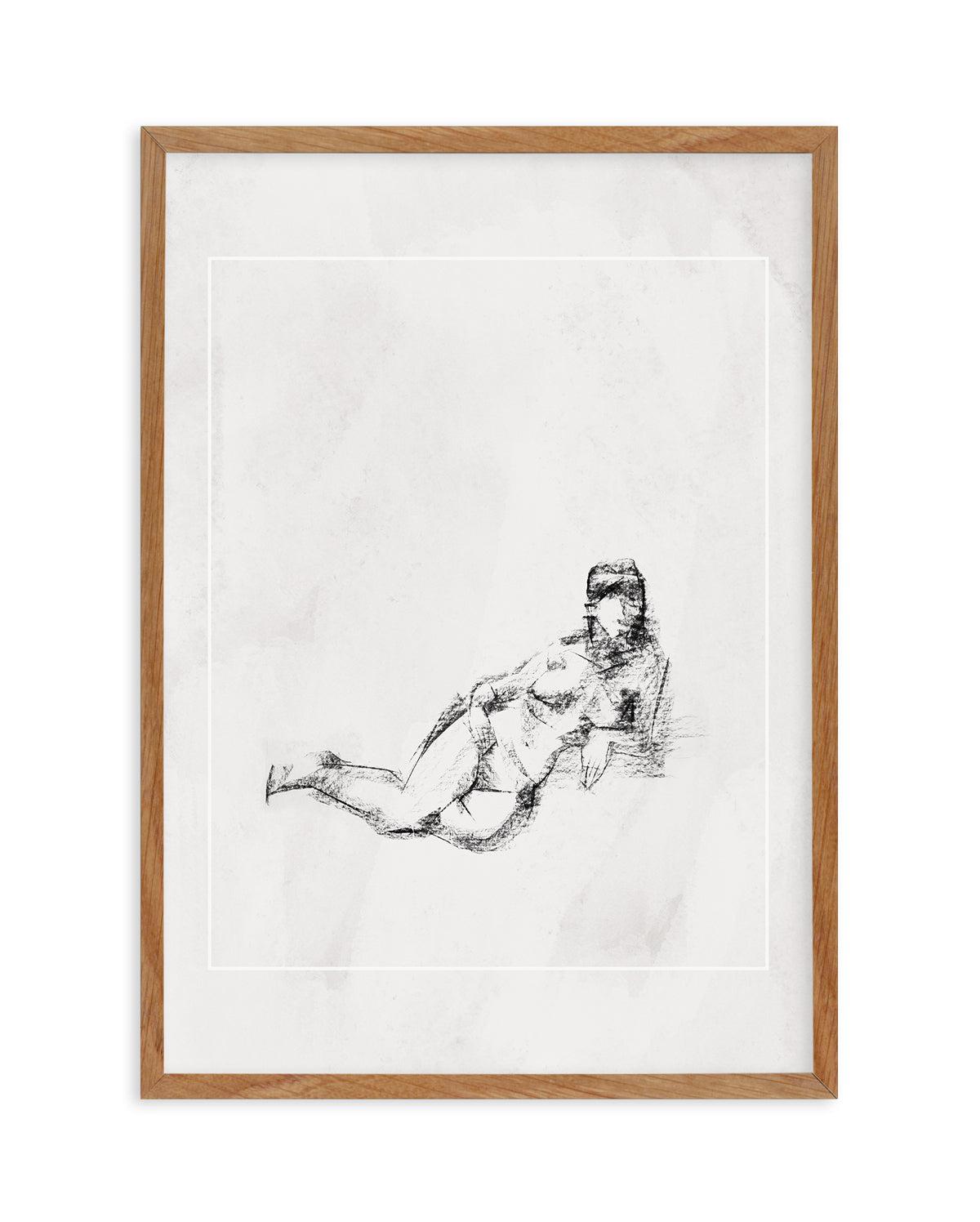 Femme in Charcoal III Art Print-PRINT-Olive et Oriel-Olive et Oriel-50x70 cm | 19.6" x 27.5"-Walnut-With White Border-Buy-Australian-Art-Prints-Online-with-Olive-et-Oriel-Your-Artwork-Specialists-Austrailia-Decorate-With-Coastal-Photo-Wall-Art-Prints-From-Our-Beach-House-Artwork-Collection-Fine-Poster-and-Framed-Artwork