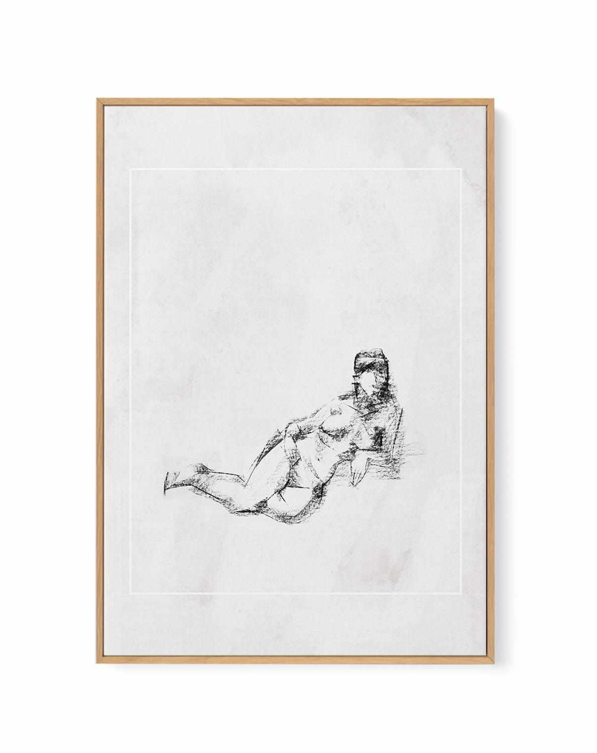 Femme in Charcoal III | Framed Canvas Art Print