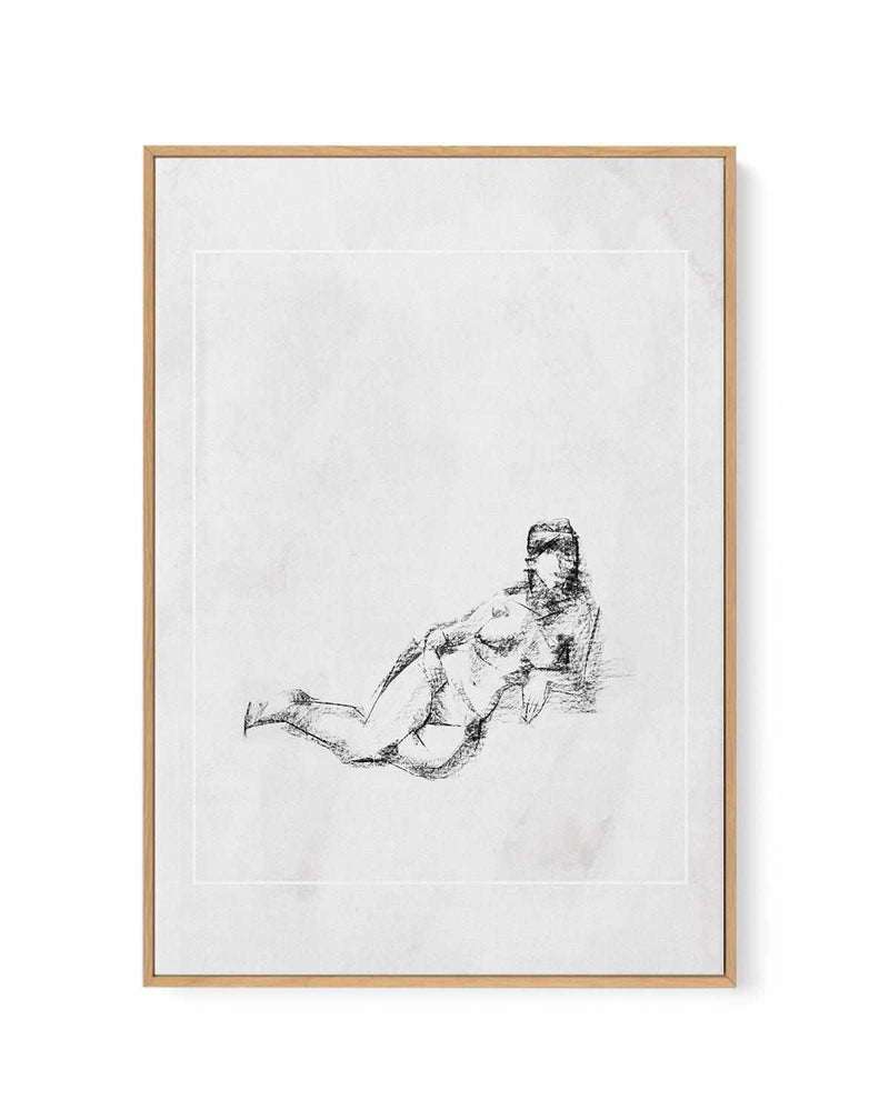 Femme in Charcoal III | Framed Canvas Art Print
