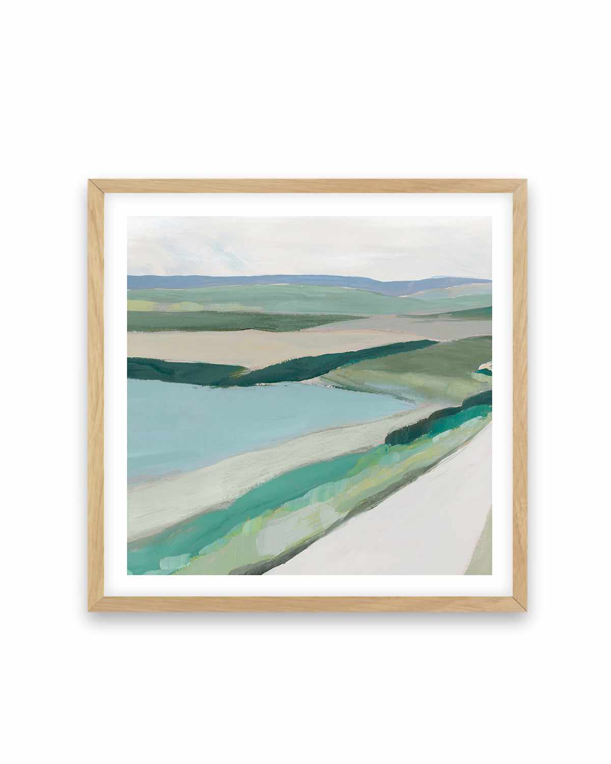 Fields of Green I Art Print-PRINT-Order sage mint green framed abstract painting wall art prints online with Olive et Oriel Australia