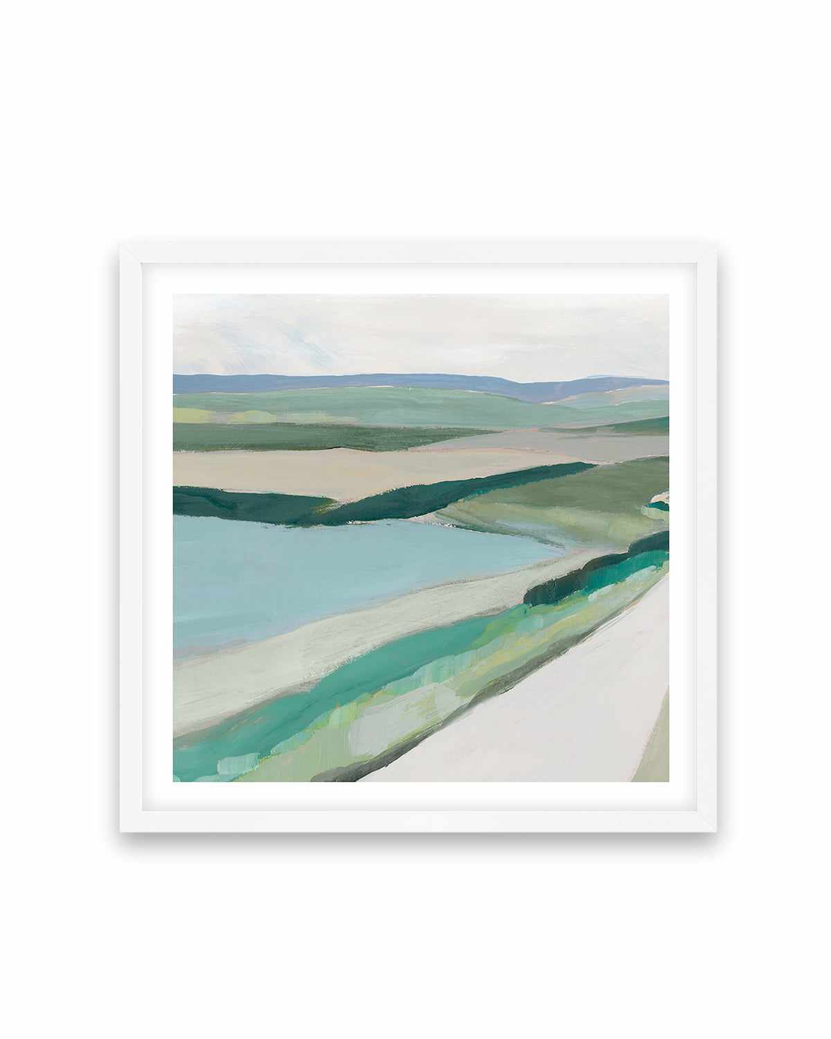 Fields of Green I Art Print-PRINT-Order sage mint green framed abstract painting wall art prints online with Olive et Oriel Australia