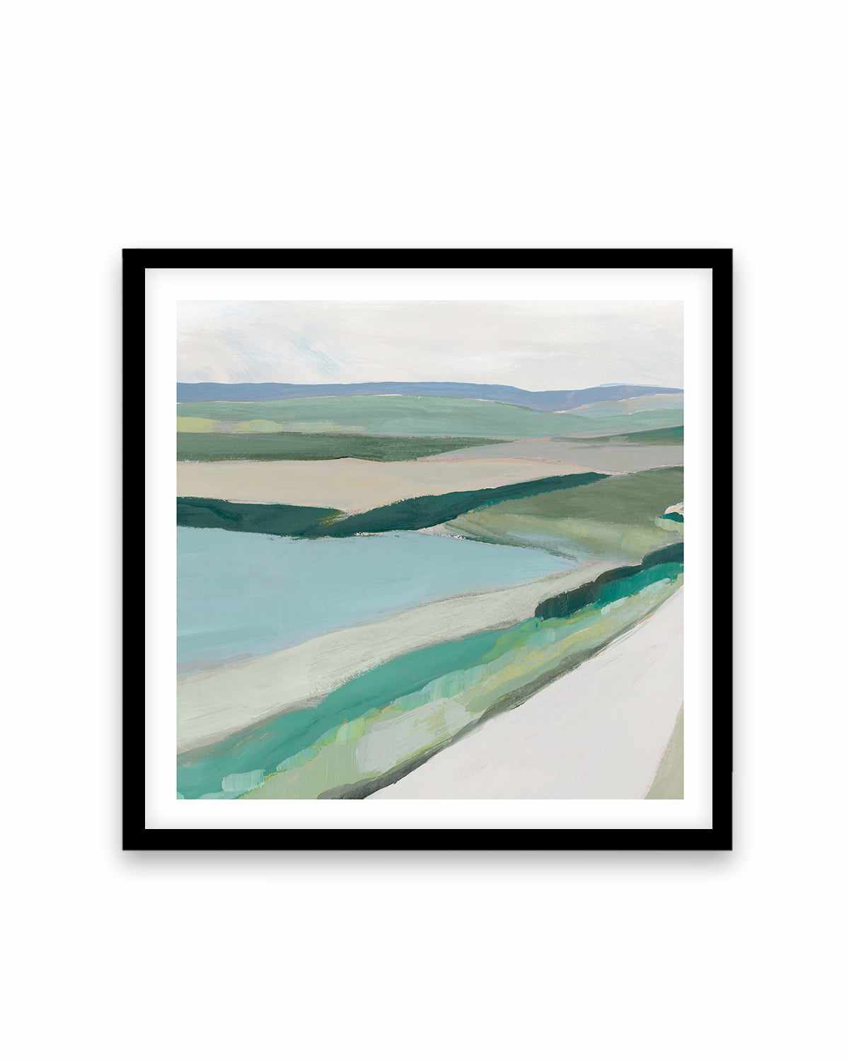 Fields of Green I Art Print-PRINT-Order sage mint green framed abstract painting wall art prints online with Olive et Oriel Australia