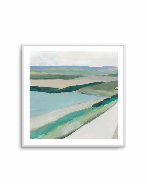 Fields of Green I Art Print-PRINT-Order sage mint green framed abstract painting wall art prints online with Olive et Oriel Australia