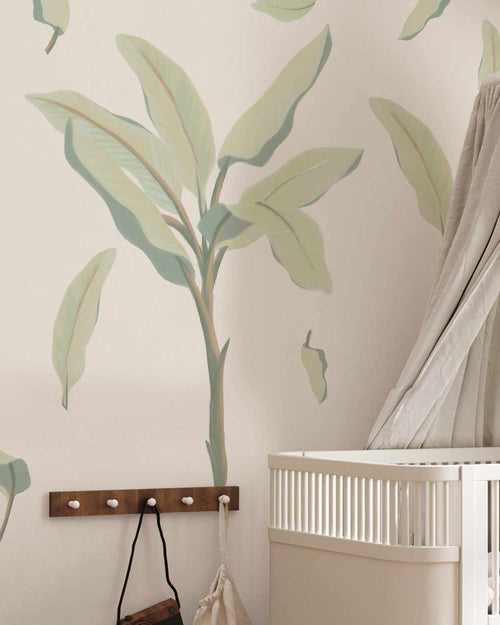 Flat Leaf Palm Wall Decal Set-Decals-Olive et Oriel-Decorate your kids bedroom wall decor with removable wall decals, these fabric kids decals are a great way to add colour and update your children's bedroom. Available as girls wall decals or boys wall decals, there are also nursery decals.
