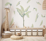 Flat Leaf Palm Wall Decal Set-Decals-Olive et Oriel-Decorate your kids bedroom wall decor with removable wall decals, these fabric kids decals are a great way to add colour and update your children's bedroom. Available as girls wall decals or boys wall decals, there are also nursery decals.