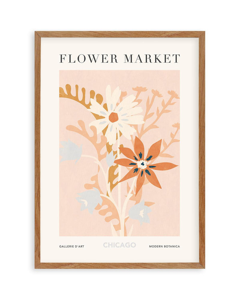 Flower Market Chicago Art Print-PRINT-Olive et Oriel-Olive et Oriel-50x70 cm | 19.6" x 27.5"-Walnut-With White Border-Buy-Australian-Art-Prints-Online-with-Olive-et-Oriel-Your-Artwork-Specialists-Austrailia-Decorate-With-Coastal-Photo-Wall-Art-Prints-From-Our-Beach-House-Artwork-Collection-Fine-Poster-and-Framed-Artwork