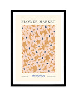 Flower Market Mykonos Art Print-PRINT-Olive et Oriel-Olive et Oriel-A5 | 5.8" x 8.3" | 14.8 x 21cm-Black-With White Border-Buy-Australian-Art-Prints-Online-with-Olive-et-Oriel-Your-Artwork-Specialists-Austrailia-Decorate-With-Coastal-Photo-Wall-Art-Prints-From-Our-Beach-House-Artwork-Collection-Fine-Poster-and-Framed-Artwork