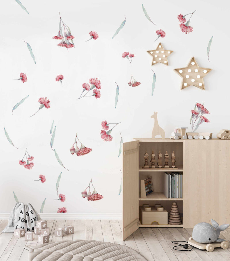 Flowering Gum Decal set-Decals-Olive et Oriel-Decorate your kids bedroom wall decor with removable wall decals, these fabric kids decals are a great way to add colour and update your children's bedroom. Available as girls wall decals or boys wall decals, there are also nursery decals.