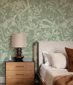Foliage in Sage Green Wallpaper-Wallpaper-Buy Australian Removable Wallpaper Now Sage Green Wallpaper Peel And Stick Wallpaper Online At Olive et Oriel Custom Made Wallpapers Wall Papers Decorate Your Bedroom Living Room Kids Room or Commercial Interior