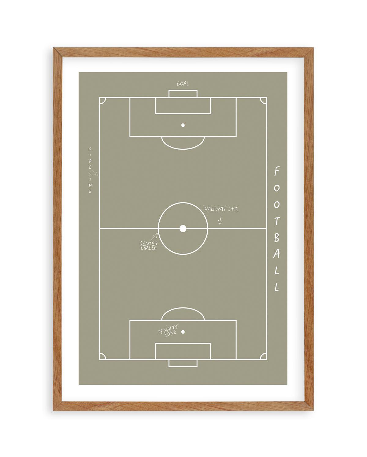 Football Field Art Print-PRINT-Olive et Oriel-Olive et Oriel-50x70 cm | 19.6" x 27.5"-Walnut-With White Border-Buy-Australian-Art-Prints-Online-with-Olive-et-Oriel-Your-Artwork-Specialists-Austrailia-Decorate-With-Coastal-Photo-Wall-Art-Prints-From-Our-Beach-House-Artwork-Collection-Fine-Poster-and-Framed-Artwork