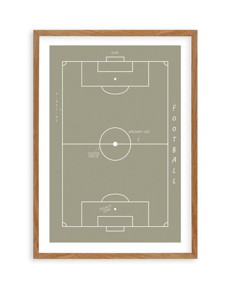 Football Field Art Print-PRINT-Olive et Oriel-Olive et Oriel-50x70 cm | 19.6" x 27.5"-Walnut-With White Border-Buy-Australian-Art-Prints-Online-with-Olive-et-Oriel-Your-Artwork-Specialists-Austrailia-Decorate-With-Coastal-Photo-Wall-Art-Prints-From-Our-Beach-House-Artwork-Collection-Fine-Poster-and-Framed-Artwork
