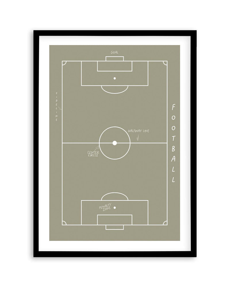 Football Field Art Print-PRINT-Olive et Oriel-Olive et Oriel-A5 | 5.8" x 8.3" | 14.8 x 21cm-Black-With White Border-Buy-Australian-Art-Prints-Online-with-Olive-et-Oriel-Your-Artwork-Specialists-Austrailia-Decorate-With-Coastal-Photo-Wall-Art-Prints-From-Our-Beach-House-Artwork-Collection-Fine-Poster-and-Framed-Artwork