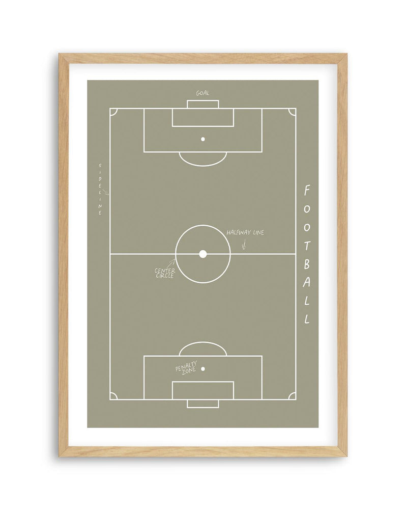 Football Field Art Print-PRINT-Olive et Oriel-Olive et Oriel-A5 | 5.8" x 8.3" | 14.8 x 21cm-Oak-With White Border-Buy-Australian-Art-Prints-Online-with-Olive-et-Oriel-Your-Artwork-Specialists-Austrailia-Decorate-With-Coastal-Photo-Wall-Art-Prints-From-Our-Beach-House-Artwork-Collection-Fine-Poster-and-Framed-Artwork
