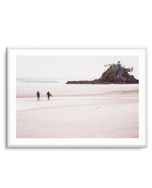 Footprints in the Sand, The Pass Art Print-PRINT-Olive et Oriel-Olive et Oriel-A5 | 5.8" x 8.3" | 14.8 x 21cm-Unframed Art Print-With White Border-Buy-Australian-Art-Prints-Online-with-Olive-et-Oriel-Your-Artwork-Specialists-Austrailia-Decorate-With-Coastal-Photo-Wall-Art-Prints-From-Our-Beach-House-Artwork-Collection-Fine-Poster-and-Framed-Artwork
