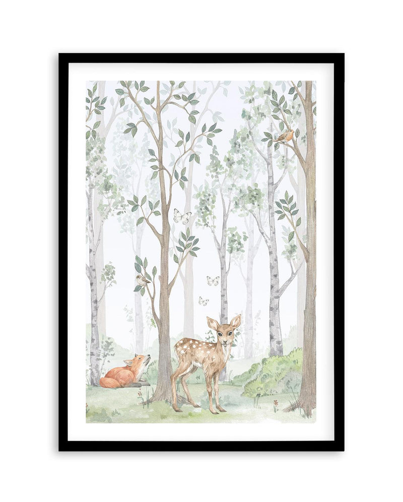 Forest Friends I Art Print-PRINT-Olive et Oriel-Olive et Oriel-A5 | 5.8" x 8.3" | 14.8 x 21cm-Black-With White Border-Buy-Australian-Art-Prints-Online-with-Olive-et-Oriel-Your-Artwork-Specialists-Austrailia-Decorate-With-Coastal-Photo-Wall-Art-Prints-From-Our-Beach-House-Artwork-Collection-Fine-Poster-and-Framed-Artwork