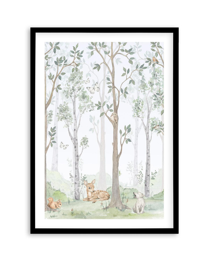 Forest Friends II Art Print-PRINT-Olive et Oriel-Olive et Oriel-A5 | 5.8" x 8.3" | 14.8 x 21cm-Black-With White Border-Buy-Australian-Art-Prints-Online-with-Olive-et-Oriel-Your-Artwork-Specialists-Austrailia-Decorate-With-Coastal-Photo-Wall-Art-Prints-From-Our-Beach-House-Artwork-Collection-Fine-Poster-and-Framed-Artwork
