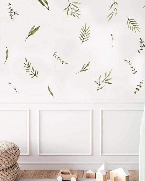 Forest Leaves Decal Set-Decals-Olive et Oriel-Decorate your kids bedroom wall decor with removable wall decals, these fabric kids decals are a great way to add colour and update your children's bedroom. Available as girls wall decals or boys wall decals, there are also nursery decals.