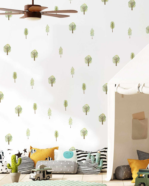 Forest Trees Decal Set-Decals-Olive et Oriel-Decorate your kids bedroom wall decor with removable wall decals, these fabric kids decals are a great way to add colour and update your children's bedroom. Available as girls wall decals or boys wall decals, there are also nursery decals.