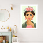 Frida Kahlo on Sage Art Print-PRINT-Olive et Oriel-Kristin-Buy-Australian-Art-Prints-Online-with-Olive-et-Oriel-Your-Artwork-Specialists-Austrailia-Decorate-With-Coastal-Photo-Wall-Art-Prints-From-Our-Beach-House-Artwork-Collection-Fine-Poster-and-Framed-Artwork
