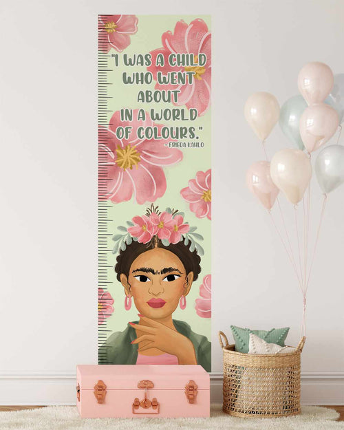 Frida Kahlo Height Chart Decal-Decals-Kristin-Decorate your kids bedroom wall decor with removable wall decals, these fabric kids decals are a great way to add colour and update your children's bedroom. Available as girls wall decals or boys wall decals, there are also nursery decals.