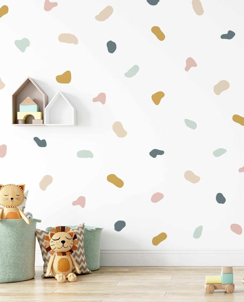 Fun Abstract Dots Decal Set-Decals-Olive et Oriel-Decorate your kids bedroom wall decor with removable wall decals, these fabric kids decals are a great way to add colour and update your children's bedroom. Available as girls wall decals or boys wall decals, there are also nursery decals.