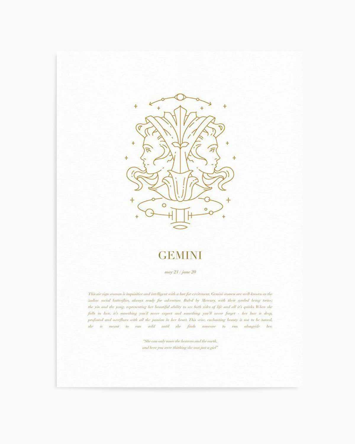 Gemini | Celestial Zodiac Art Print