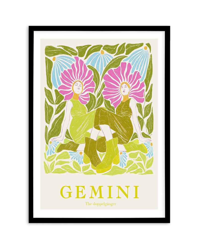 Gemini By Jenny Liz Rome Art Print-PRINT-Olive et Oriel-Olive et Oriel-A5 | 5.8" x 8.3" | 14.8 x 21cm-Black-With White Border-Buy-Australian-Art-Prints-Online-with-Olive-et-Oriel-Your-Artwork-Specialists-Austrailia-Decorate-With-Coastal-Photo-Wall-Art-Prints-From-Our-Beach-House-Artwork-Collection-Fine-Poster-and-Framed-Artwork