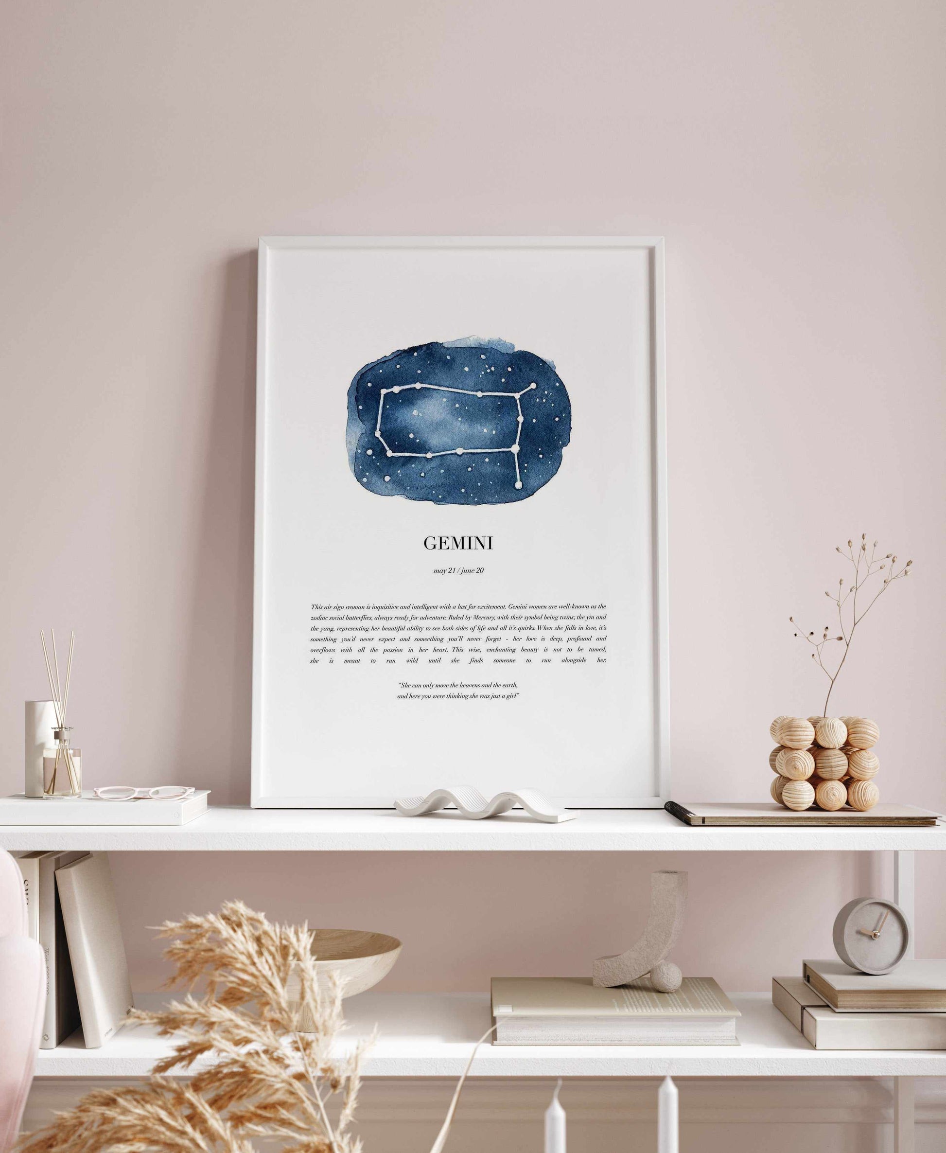 Gemini | Watercolour Zodiac Art Print-PRINT-Olive et Oriel-Olive et Oriel-Buy-Australian-Art-Prints-Online-with-Olive-et-Oriel-Your-Artwork-Specialists-Austrailia-Decorate-With-Coastal-Photo-Wall-Art-Prints-From-Our-Beach-House-Artwork-Collection-Fine-Poster-and-Framed-Artwork